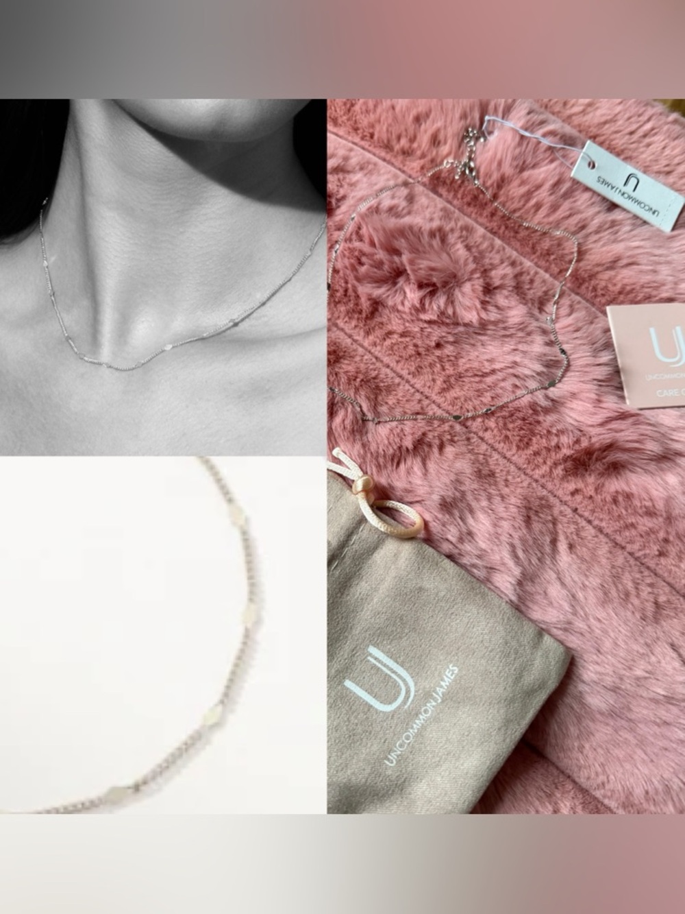 NWT Uncommon James alter ego silver tone delicate chain necklace